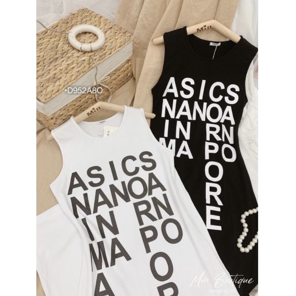 Váy Suông - Đầm Suông PORE Cotton 3 Lỗ Dáng Dài In Chữ | BigBuy360 - bigbuy360.vn