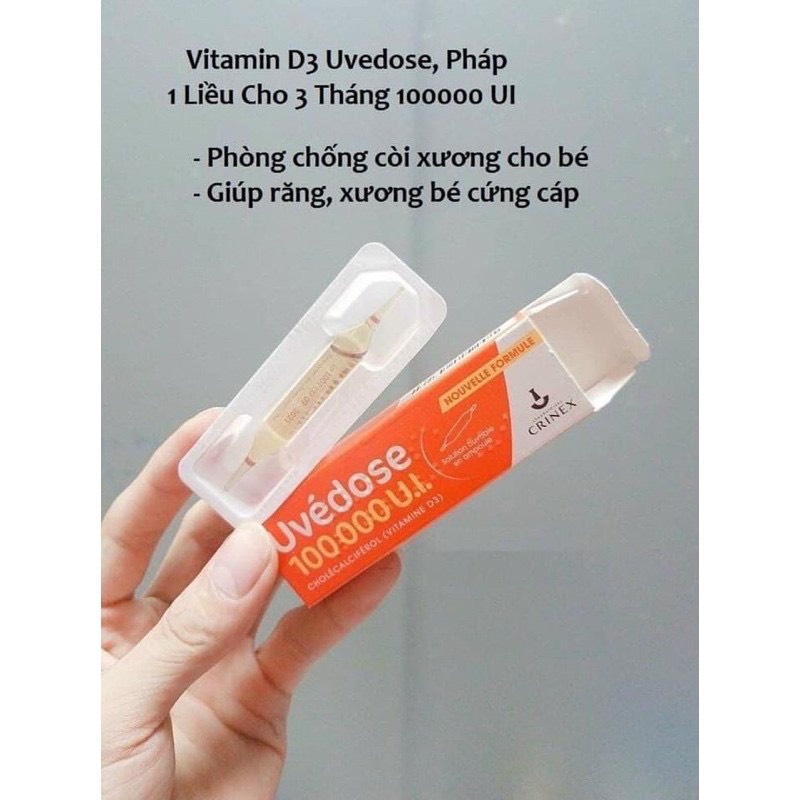 Pháp- Vitamin D3 Uvedose Liều Cao 100000 UI Cho Bé Từ 18 Tháng hộp 1 ống