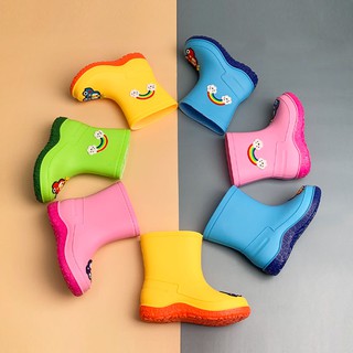 Giày Bốt Đi Mưa Chống Trượt In Hoạt Hình Kiểu Hàn Quốc Xinh Xắn Cho Bé