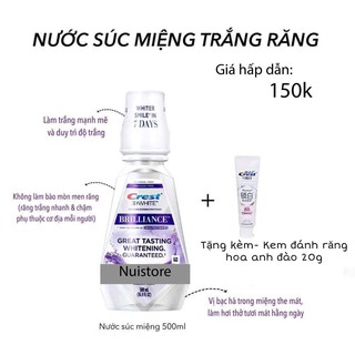 [ Hàng có sẵn ] Nước súc miệng trắng răng Crest 500ml vị bạc hà the mát