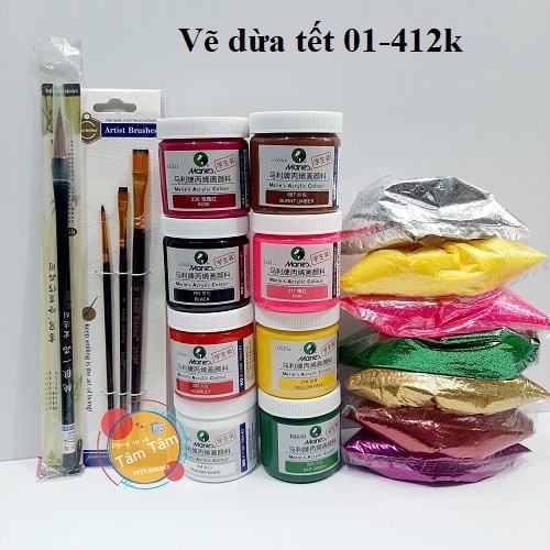 [ TÂM TÂM ]-Combo vẽ dừa tết/ VẼ DỪA , VẼ DƯA HẤU TẾT 01-05 -