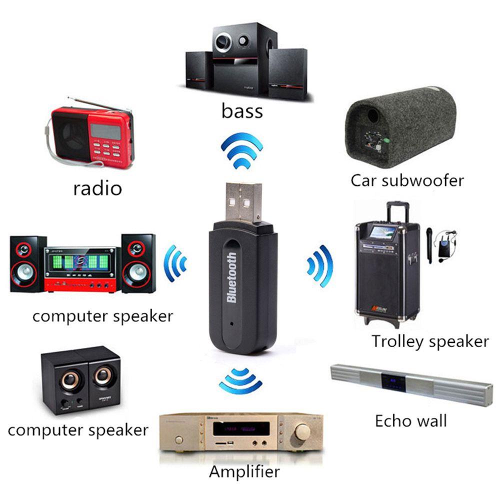 Usb Nhận Tín Hiệu Bluetooth 5.0 Jack 3.5mm Cho Loa Xe Ô Tô