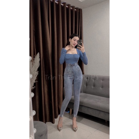 Jeans dài - SIÊU CAO túi ngố mài rách