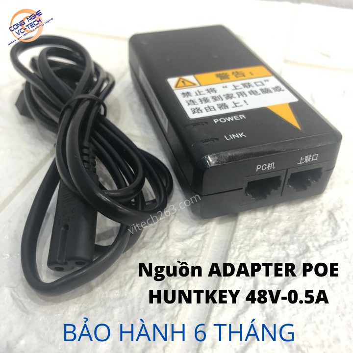 Nguồn Adapter POE HUNTKEY 48V-0.5A(Kèm dây nguồn số 8)-Giải Pháp TIẾT KIỆM CHI PHÍ dùng cho Camera IP | BigBuy360 - bigbuy360.vn