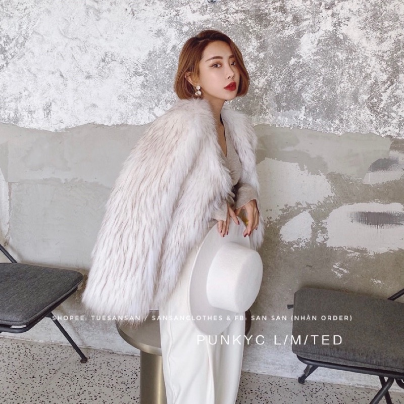 𝐂𝐎́ 𝐒𝐀̆̃𝐍. Áo Lông Điểm Sợi Giả Lông Cáo