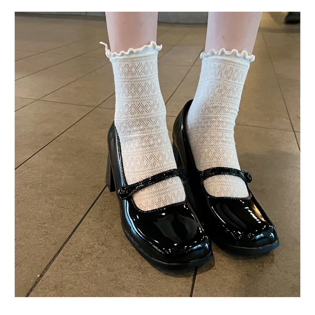GIÀY LOLITA CAO GÓT VINTAGE PATENT LEATHER MARYJANE NỮ RETRO