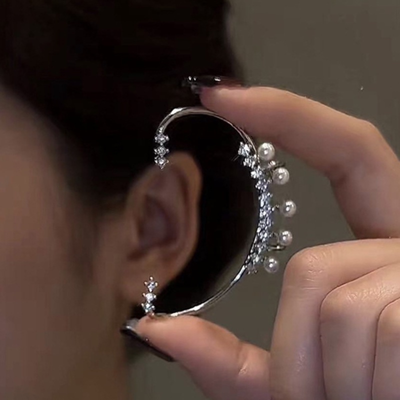 Khuyên Tai Đính Hạt Ngọc Trai Không Cần Xỏ Lỗ Cá Tính Khí Chất Cho Nữ YR
