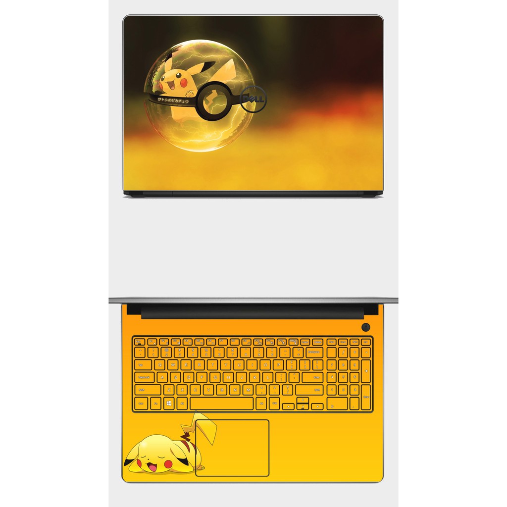 Skin Laptop in hình Pikachu- POKEMON. Full các dòng máy: Asus, Acer, Dell, Hp,... In hình theo yêu cầu