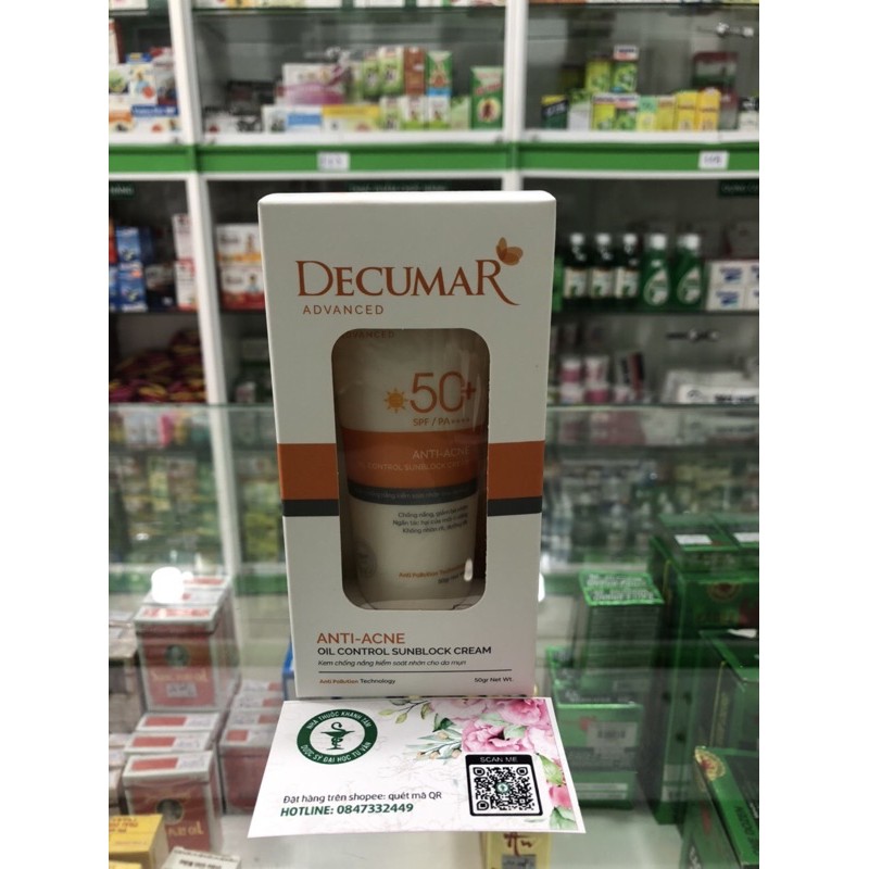 ! ! [New_Decumar Advanced] Kem chống nắng kiểm soát nhờn cho da mụn, ngừa mụn (Chai 50g) [Decuma, sunblock]