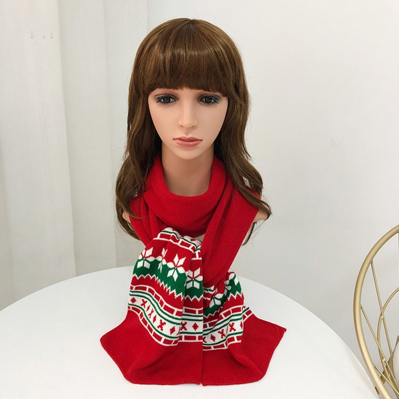 Set 2 Mũ beanie Kèm Khăn Choàng Cổ Giữ Ấm Mùa Đông Phong Cách Giáng Sinh Cho Nam Và Nữ