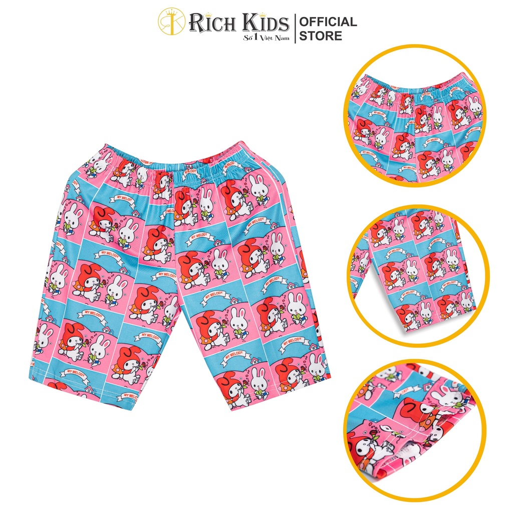 Quần Lửng legging Cho Bé Gái Thun Lạnh Trẻ Em Mặc Nhà Từ 10 Đến 46kg Richkids