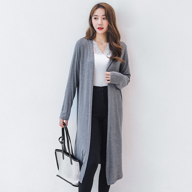 Áo khoác cardigan dáng dài xẻ tà thời trang dành cho nữ