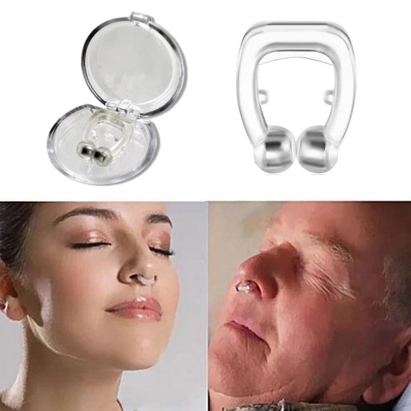 [Hàng mới về] Dụng cụ kẹp mũi chống ngáy bằng silicon từ tính cho nữ và nam