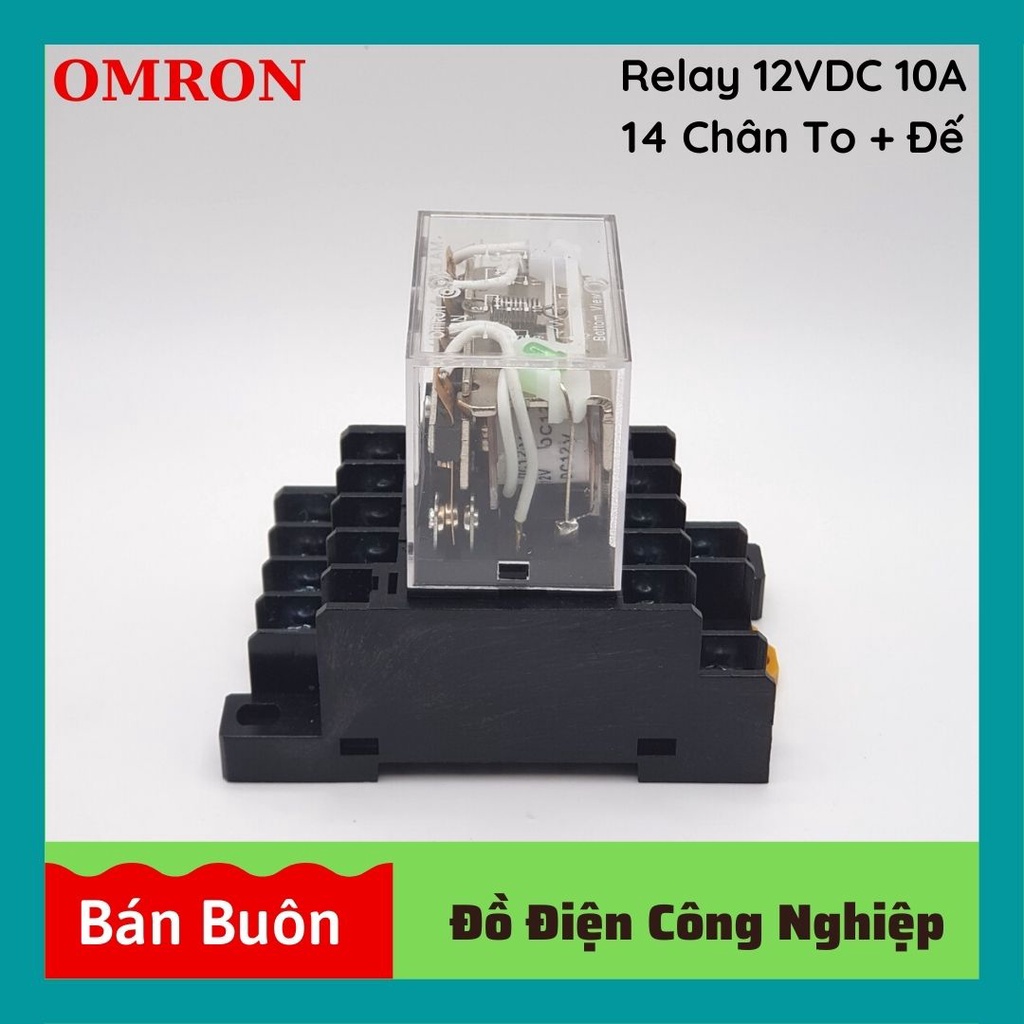 Relay omron 12v 14 chân, rơ le trung gian 12v