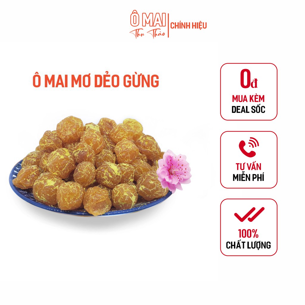 Ô Mai Mơ Dẻo Gừng Chuẩn Vị Ngọt, Chua Dịu, Giòn, Giảm Nghén Các Mom | 1kg
