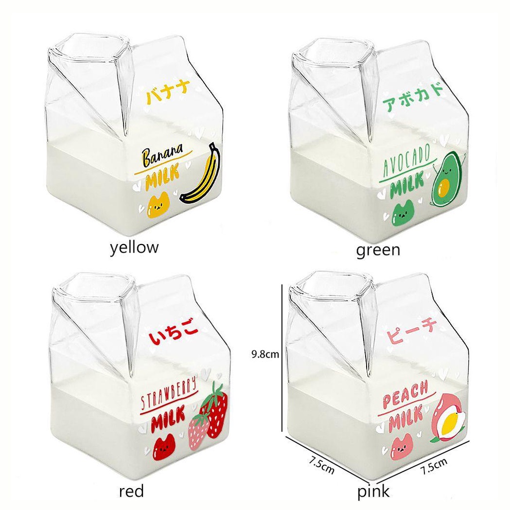 1 Bình Thủy Tinh Chịu Nhiệt Dung Tích 380ml In Họa Tiết Dễ Thương Tiện Dụng Cho Nhà Bếp