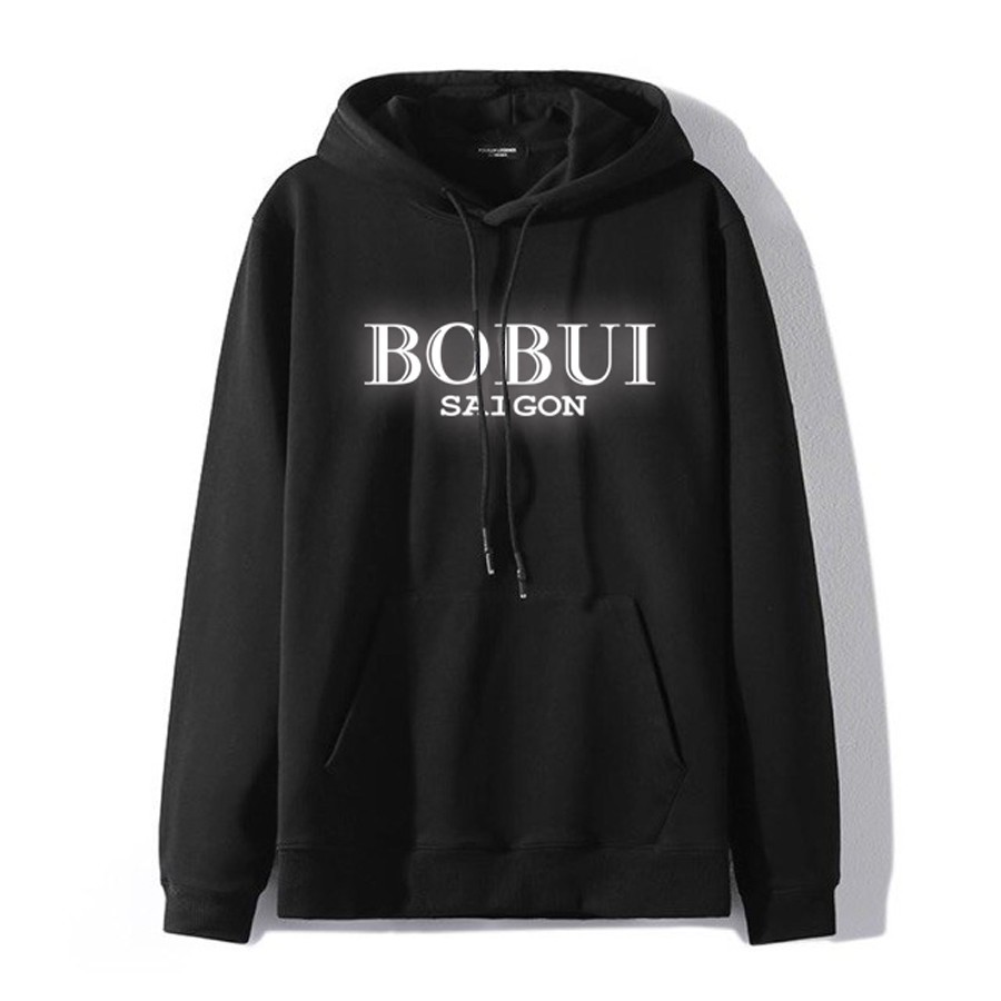 Áo hoodie phản quang Bobui nam nữ form rộng chất nỉ dày mềm mịn