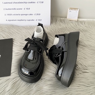 [Sẵn 1 Đen 40] Giày Oxford Nữ Đế Cao Độn Đế Bánh Mì Nữ Thiết Kế Đơn Giản Phong Cách Thời Trang Hàn Quốc Chali G013