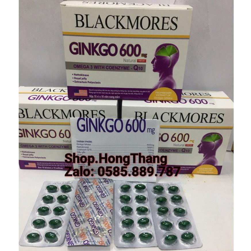 [Cam Kết Hàng Chính Hãng] - Ginkgo 600mg BLACKMORES viên uống hoạt huyết dưỡng não hộp 100 viên - [Quầy Thuốc Bảo Lâm]