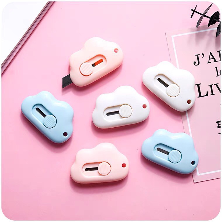 Dao rọc cắt giấy mini hình đám mây cute làm móc khóa nhiều màu sắc dễ thương 88282 Diamo Store