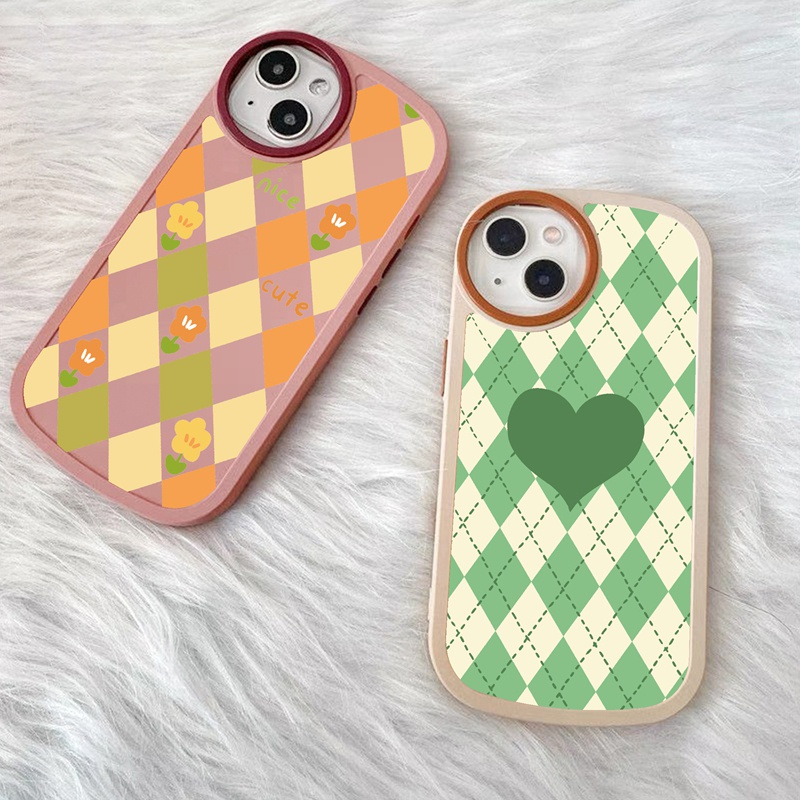 Suntaiho Ốp lưng Ốp điện thoại  silicon mềm họa tiết hình thoi thích hợp cho iPhone 14 14 Pro Max 13 XS Max 7 8 Plus 12 Pro