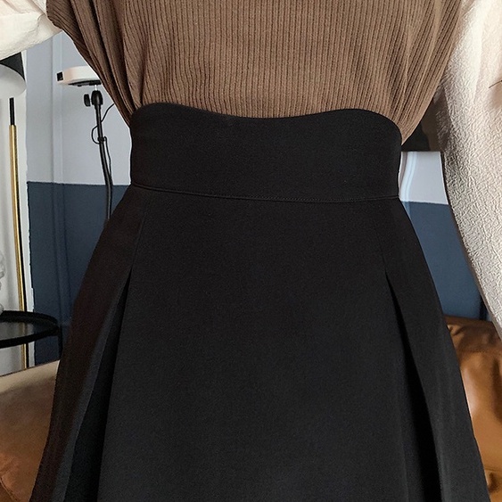 BIGSIZE Nữ chân váy chữ a dáng dài lưng cao màu đen mùa thu Phong cách Hàn Quốc cho người mập béo 45-100kg quảng châu cao cấp | BigBuy360 - bigbuy360.vn