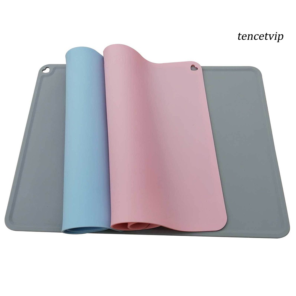 Tấm đệm lót tô đựng thức ăn thú cưng bằng silicone chống trượt tiện lợi