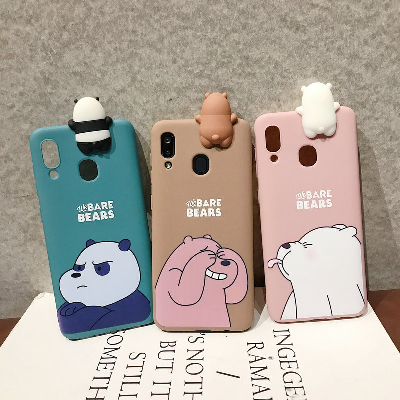 Ốp lưng Huawei Y9 Y7 Y6 P30 Nova 2i 3i 3e 5T Pro Prime Lite 2018 2019 3D Cartoon Cute Bear Soft Case Cover+Bear Doll