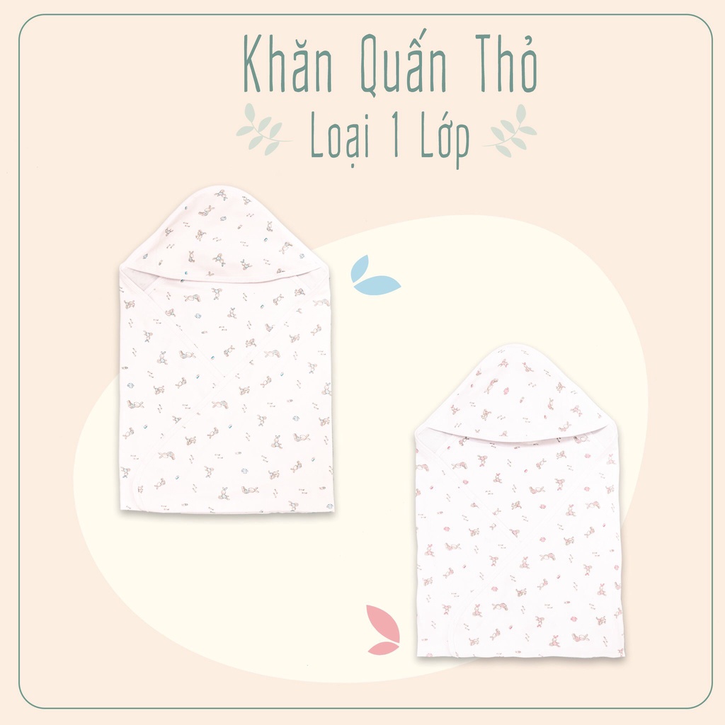 Tấm Quấn Sơ Sinh 1 Lớp Miomio, dành cho bé trai bé gái chất liệu 100% cotton - Freesize