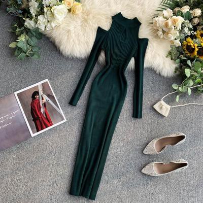 Đầm len khoét vai váy len ôm body gợi cảm Đ309