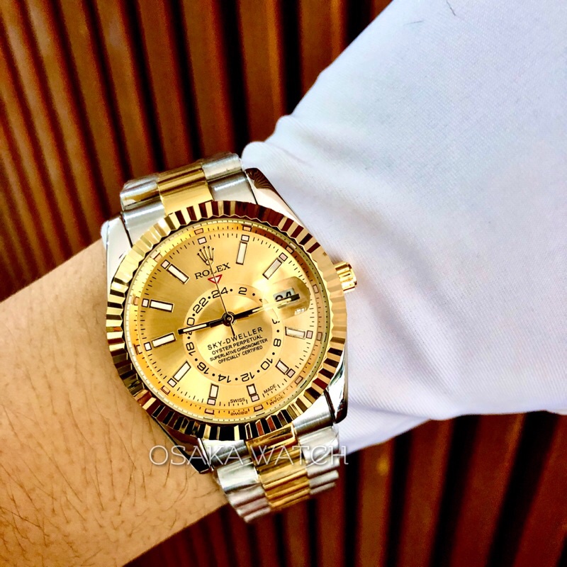 Đồng Hồ Nam Rolex 38mm Máy Nhật Dây Kim Loại Thép Không Gỉ Đúc Lịch Ngày Mới