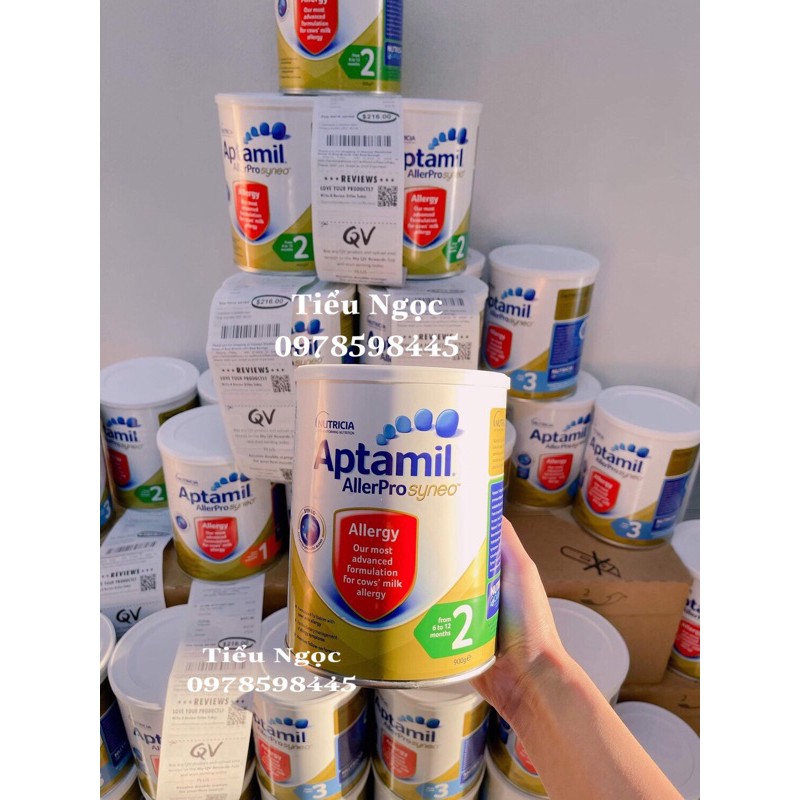 Sữa Aptamil Aller Prosyneo dành cho bé dị ứng đạm bò lon 900gr chuẩn bay air đủ bill