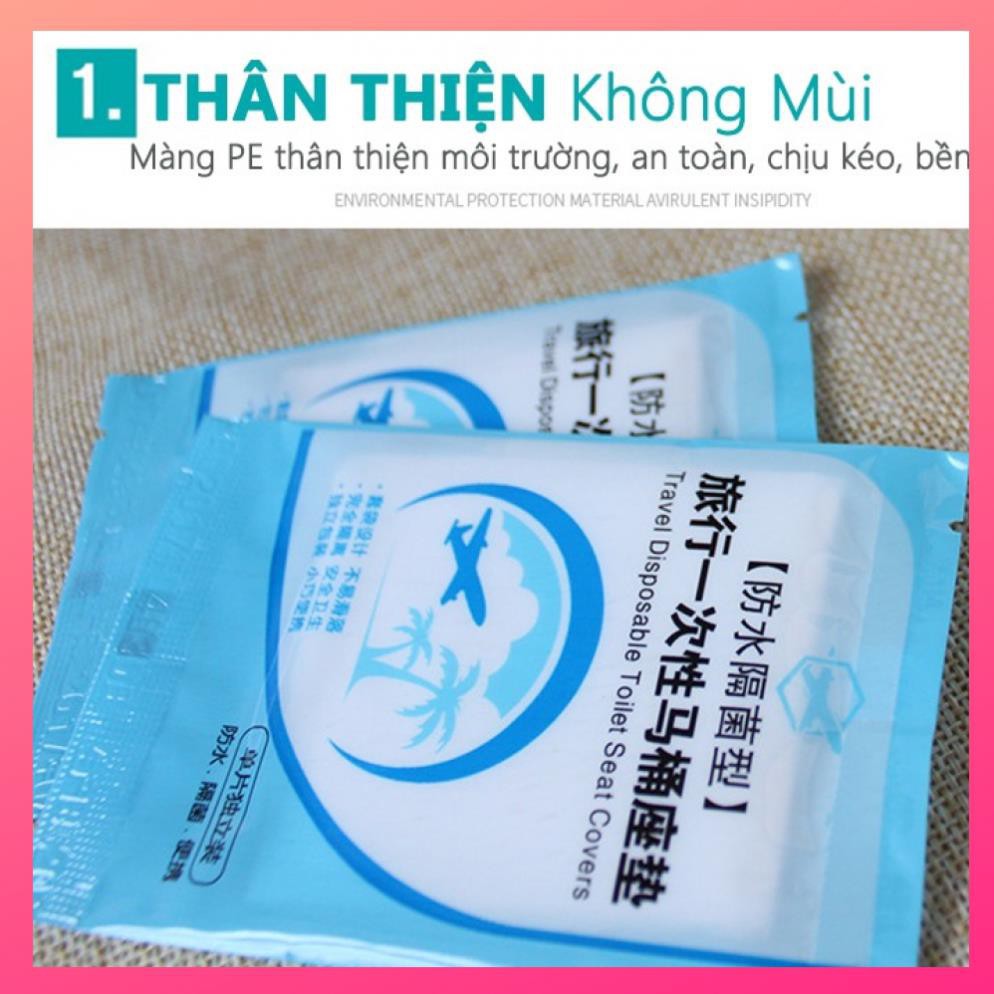 [Set 5 tờ] Giấy Lót Bồn Cầu Kháng Khuẩn Chống Thấm Nước - Giấy Lót Toilet Du Lịch Tiện Lợi 🍉Duashop🍉