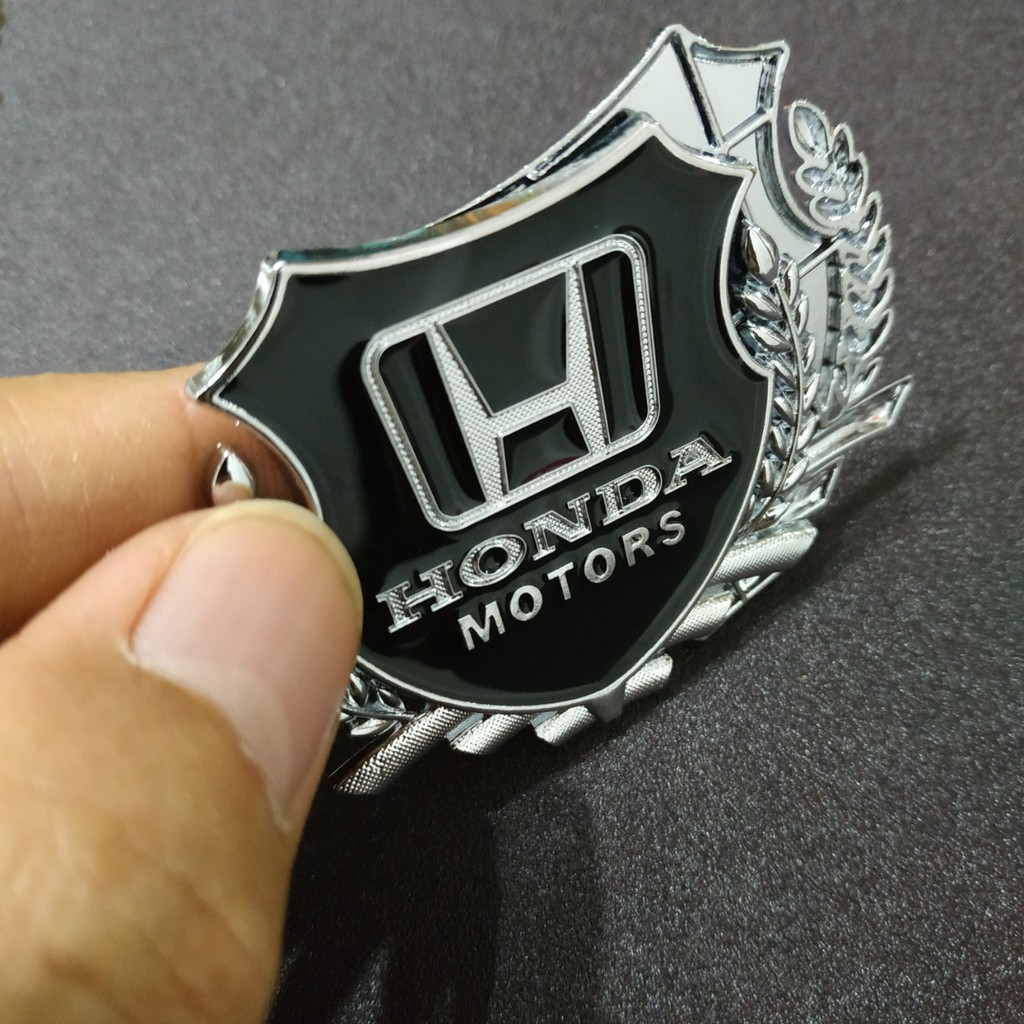 Cặp Logo bông lúa dán xe 5x5cm Honda Kia Toyota Ford hợp kim trang trí xe