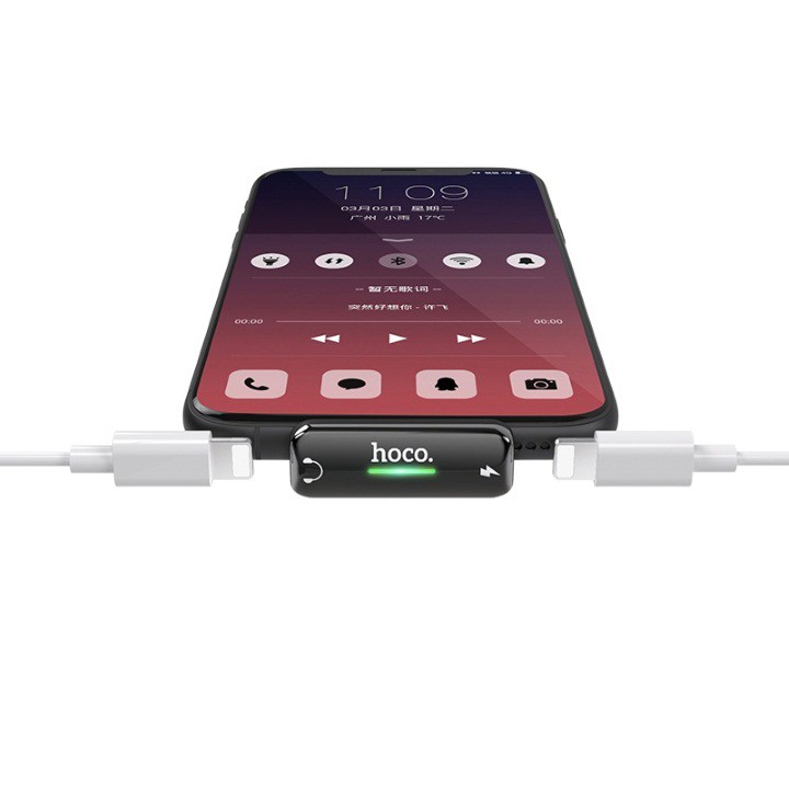 Jack Chuyển Đổi HoCo LS27 Chân Lightning Sang Dual Lightning Có Đèn Led