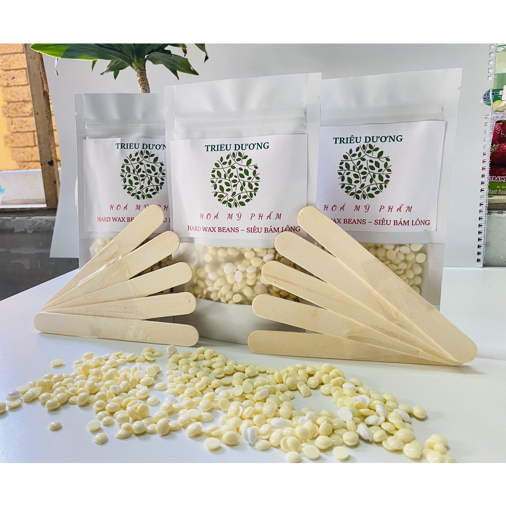 Hạt wax nóng wax lông thơm nhập khẩu,hard wax beans hương dừa - hoa nhài - ngọc trai cực thơm, siêu bám lông (Tặng que)