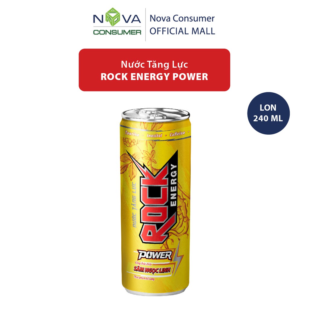 Nước tăng lực Rock Energy Power chứa Sâm Ngọc Linh 240ml