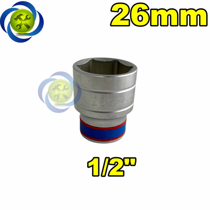 Tuýp 26mm 1/2 Kingtony 433526M loại ngắn 6 cạnh màu trắng