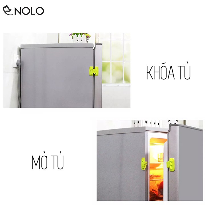 Combo 4 Khoá Dán Cài Tủ Lạnh Tủ Chén Bồn Cầu Model MC03 Hình Chú Chó Con Chất Liệu Nhựa ABS