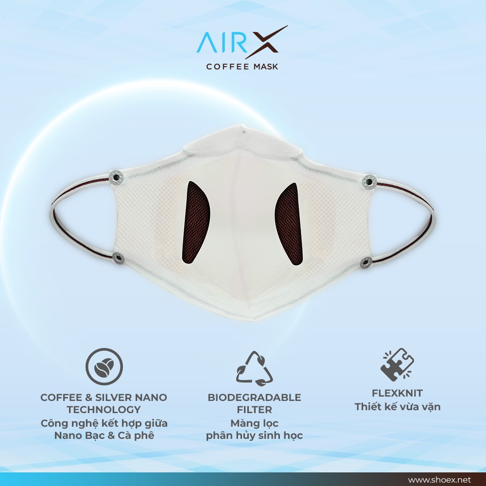 Khẩu Trang Cafe Vải Kháng Khuẩn Chông Bụi Chống tia UV COFFEE MASK AIRX