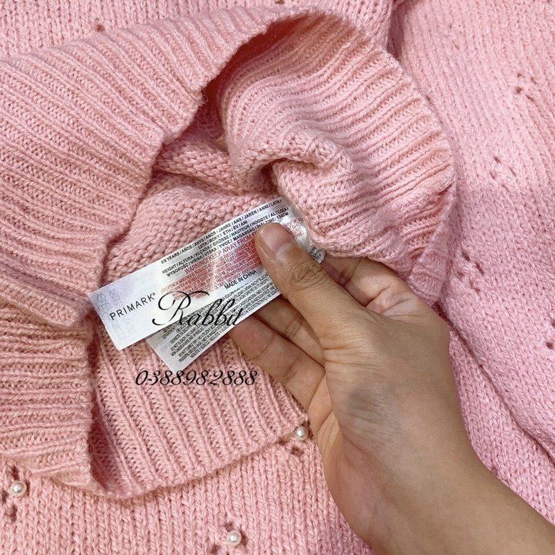 Áo len hồng tay bồng Primark