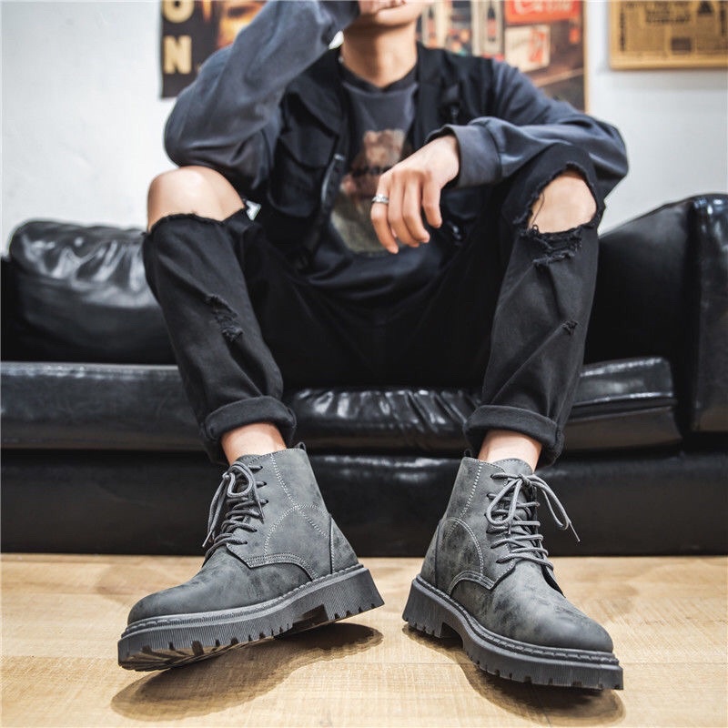 Boot Nam Cao Cổ Da Lộn