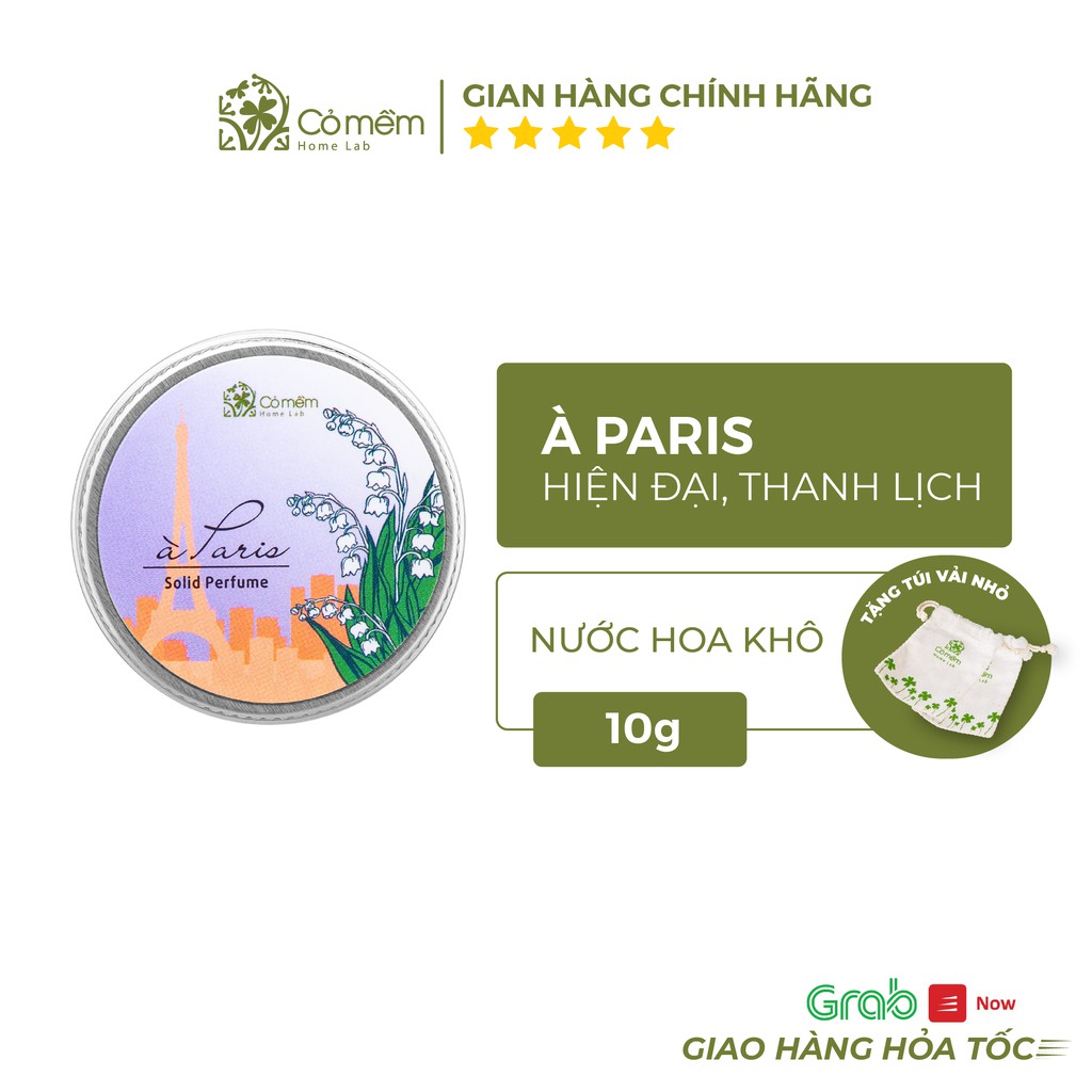 Nước Hoa Khô Thiên Nhiên À Paris Thanh Lịch Hương Hoa Lan Chuông Mơ Chín [TẶNG kèm Túi Vải nhỏ] Cỏ Mềm 10g | Thế Giới Skin Care