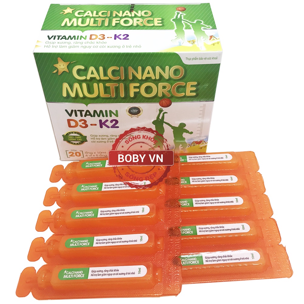 Canxi ống Calci nano Multi force Vitamin D3 - K2 giúp xương, răng chắc khỏe