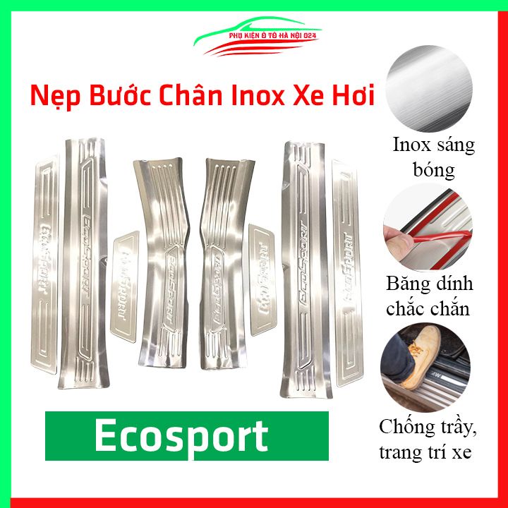 [Ecosport 2018] Bộ Nẹp Bước Chân Trong Ngoài Bằng Inox Cho Ô Tô - Ecosport 2018