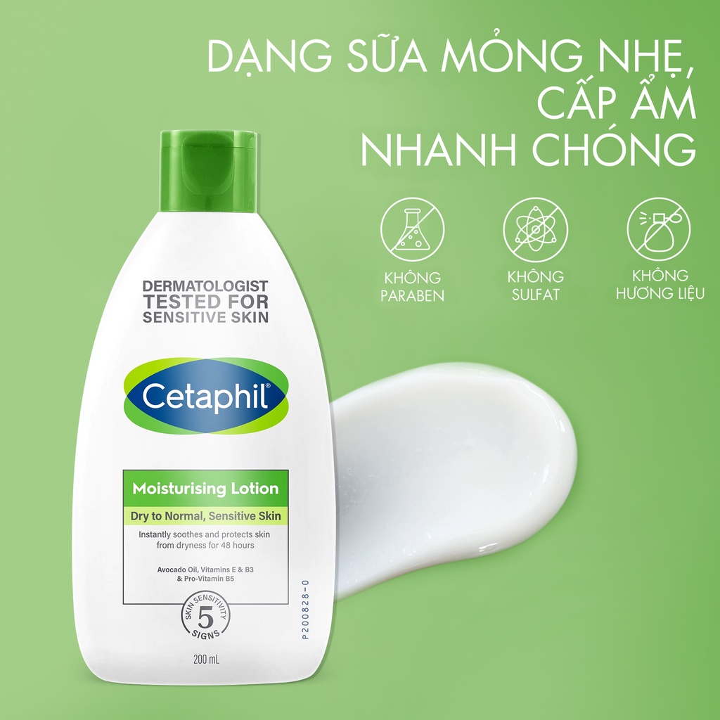 Sữa dưỡng thể Cetaphil Moisturizing Lotion cấp ẩm toàn thân và da mặt, Dung tích 200ml