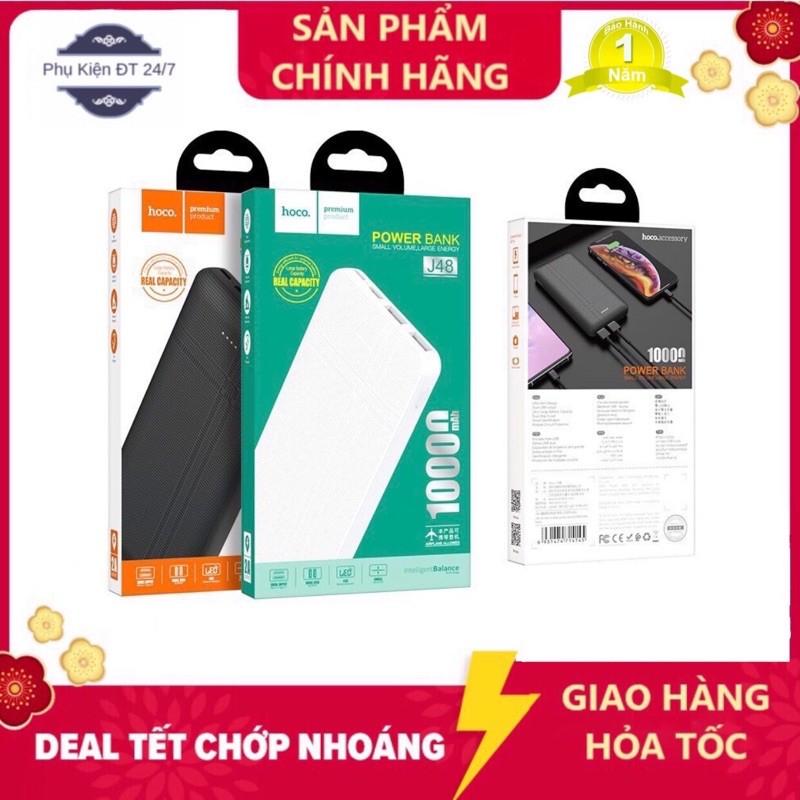 [PIN DỰ PHÒNG CHÍNH HÃNG] Pin dự phòng HOCO J48 dung lượng 10000mAh - (Bảo Hàng 12 Tháng)