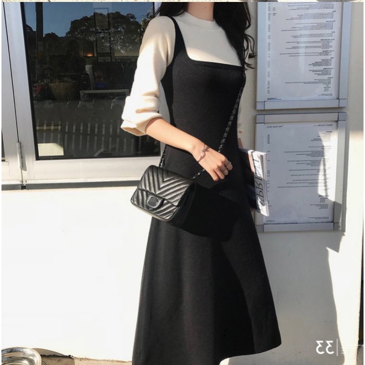 Váy nữ đẹp💕FREESHIP💕Váy len dáng dài thu đông phong cách Vintage cổ điển xinh xắn