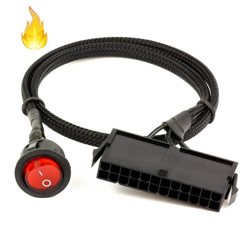 Bộ Kiểm Tra Nguồn 24-pin Atx Psu Kèm Công Tắc On / Off Dài 50cm