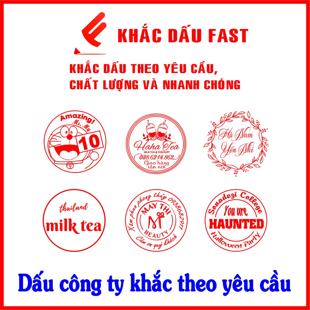 [Grab] Khắc Con Dấu Tròn / Dấu Logo TDstamd T38, Shiny R538 (đường kính 38mm)